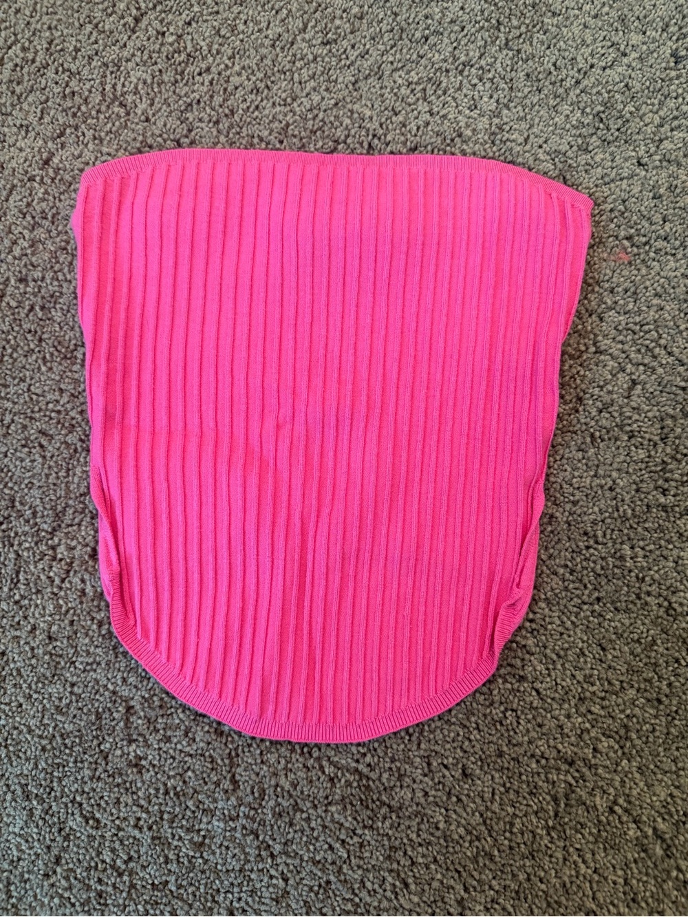 Women’s Hot Pink Ribbed Strapless Crop Top